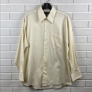 Kenneth Cole Men's Yellow Long Sleeve Button Down Dress Shirt Medium